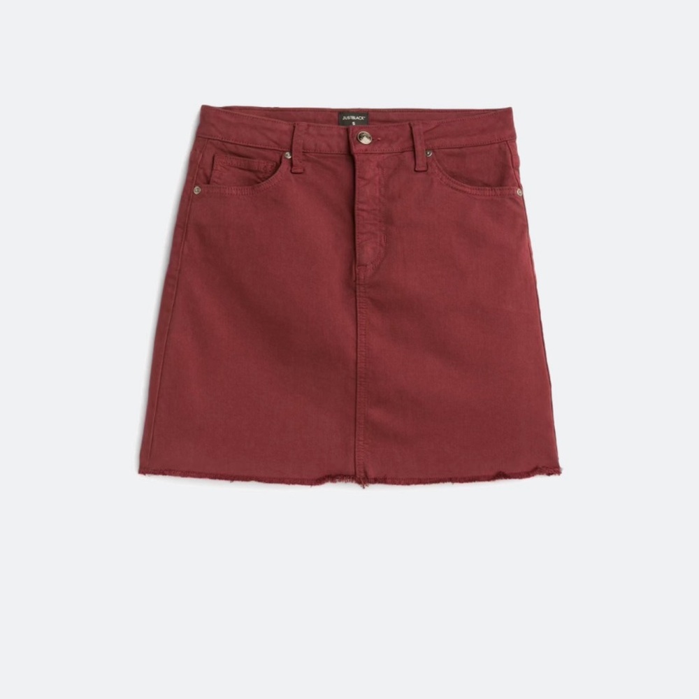 Just Black Burgundy Mini Skirt - Picture 2 of 7